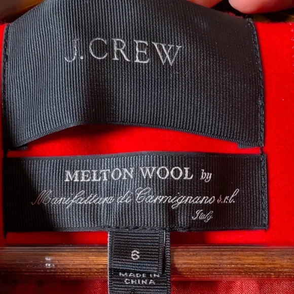 J. Crew Melton Wool Women’s Peacoat Brilliant Flame Red Classic Size 6 - Picture 6 of 6